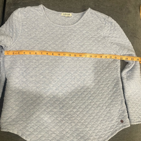 Orvis Quilted Long Sleeve Light Blue Pullover- Size L - Picture 6 of 7